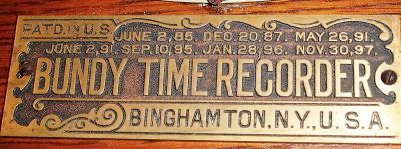 Bundy Time-Recorder Label - Antique Clocks Guy